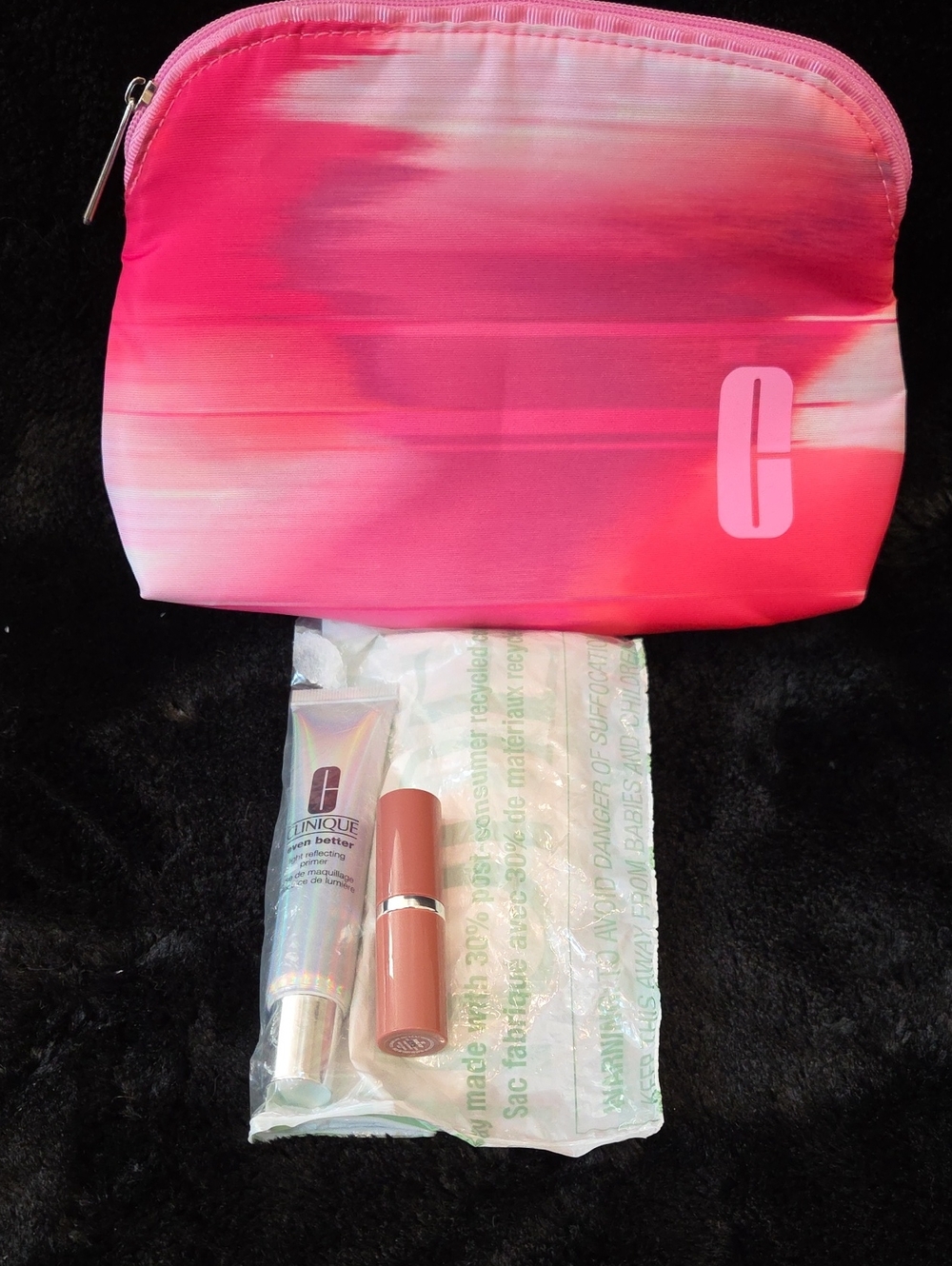 Clinique Even Better Light Reflecting Primer With Bag And Lipstick